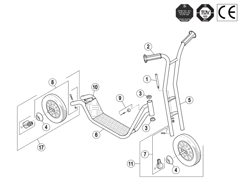 Winther Viking Large Scooter (Model No. 467) Spare Parts