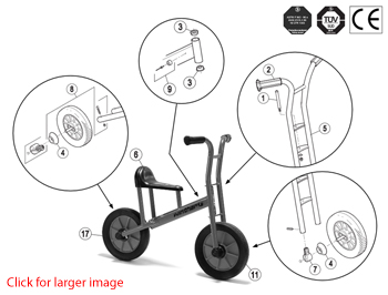 Winther Viking Medium Bike Runner (Model No. 474.10) Spare Parts