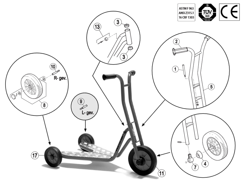 Winther Viking Safety Roller (Model No. 475) Spare Parts