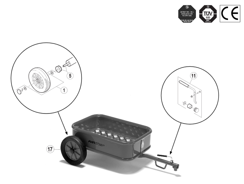 Winther Viking Trailer with Tray (Model No. 476) Spare Parts