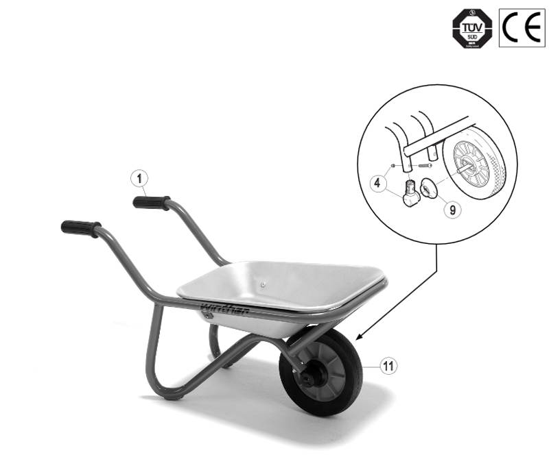 Winther Viking Wheelbarrow (Model No. 477) Spare Parts