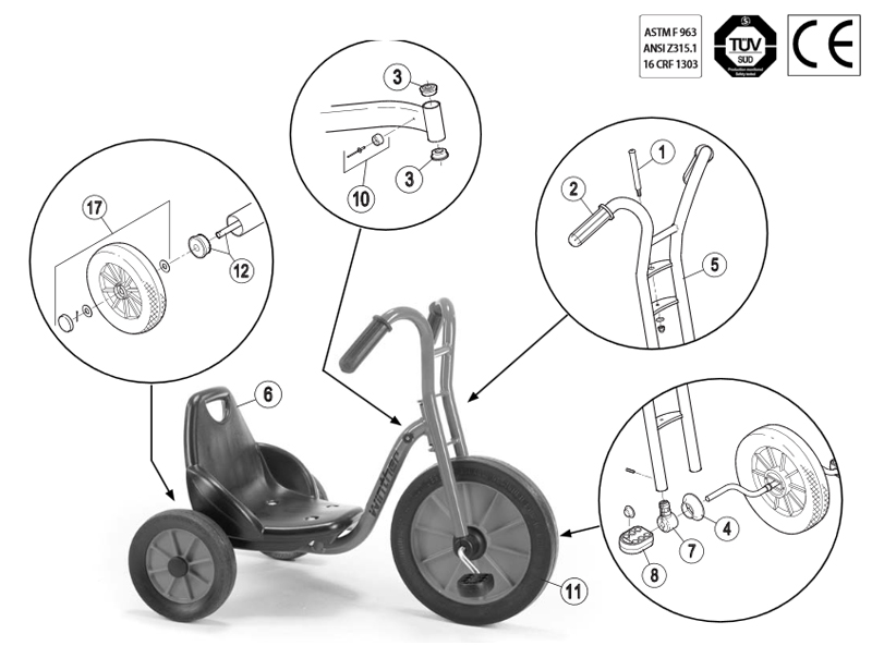 Winther Viking Easy Rider (Model No. 479) Spare Parts