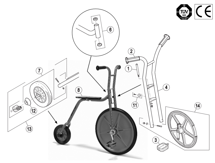 Winther Viking Explorer Penny Farthing (Model No. 481) Spare Parts