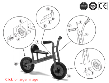 Winther Viking Small Bike Runner (Model No. 490) Spare Parts