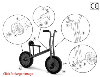 Winther Viking Large Bicycle (Model No. 491) Spare Parts
