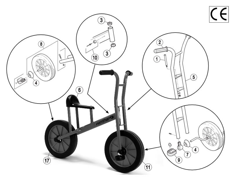 Winther Viking Large Bicycle (Model No. 491) Spare Parts Winther Viking Large Bicycle (Model No. 491) Spare Parts