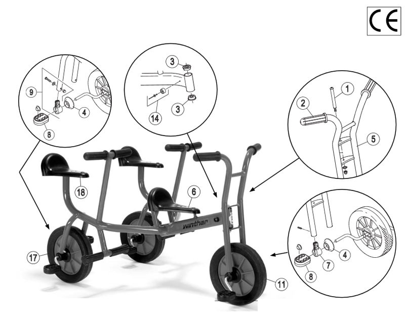 Winther Viking Tridem (Model No. 492) Spare Parts