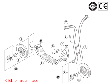 Winther Viking Extra-Large Scooter (Model No. 495) Spare Parts