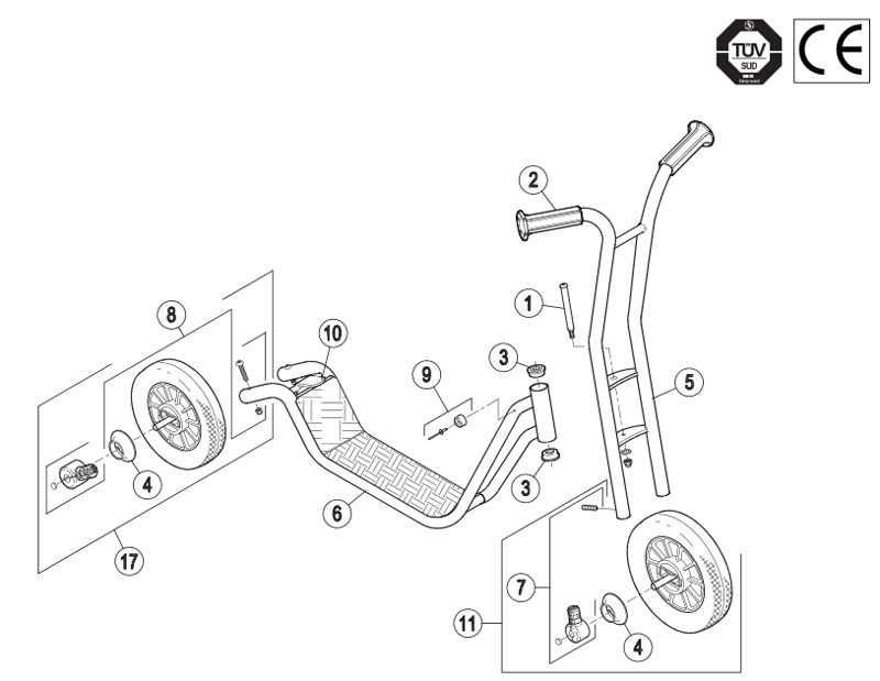 Winther Viking Extra-Large Scooter (Model No. 495) Spare Parts