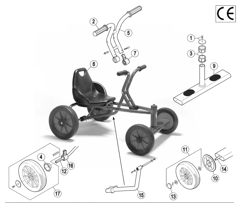 Winther Viking Rowkart (Model No. 497) Spare Parts