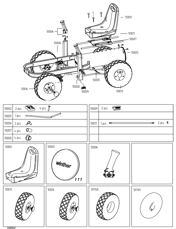 Winther Viking Explorer Starwheeler (Model No. 510) Spare Parts