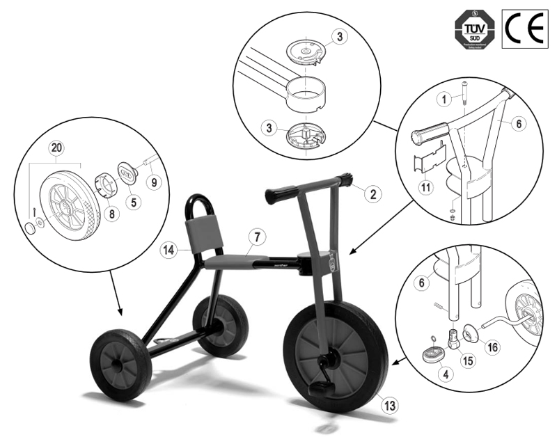 Winther Nova Viking Large Trike (Model No. 532) Spare Parts Winther Nova Viking Large Trike (Model No. 532) Spare Parts