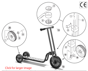 Winther Nova Viking Large Scooter (Model No. 537) Spare Parts