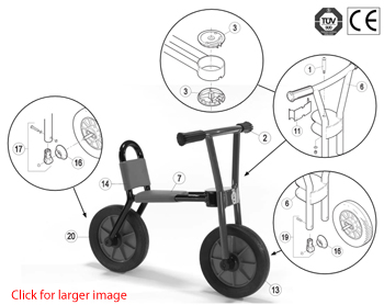 Winther Nova Viking Bike Runner (Model No. 539) Spare Parts