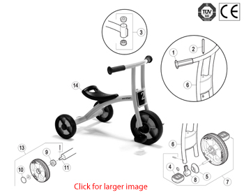 Winther Circleline Small Trike (Model No. 550) Spare Parts