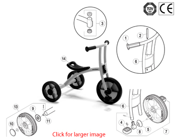 Winther Circleline Medium Trike (Model No. 551) Spare Parts