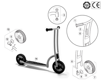 Winther Circleline Scooter (Model No. 556) Spart Parts 