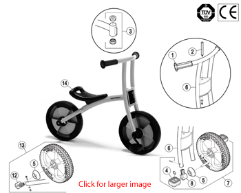 Winther Circleline Bicycle (Model No. 558) Spare Parts