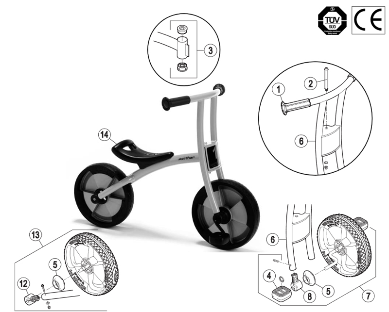 Winther Circleline Bicycle (Model No. 558) Spare Parts