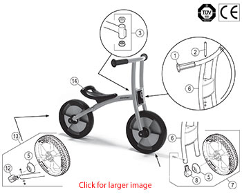 Winther Circleline BikeRunner (Model No. 559) Spare Parts