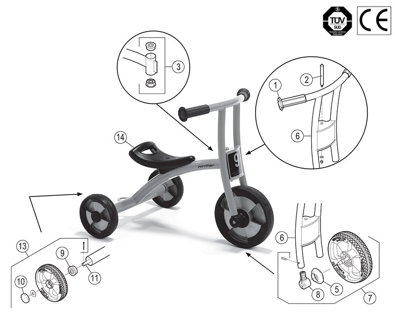 Winther Circleline PushBike (Model No. 560) Spare Parts