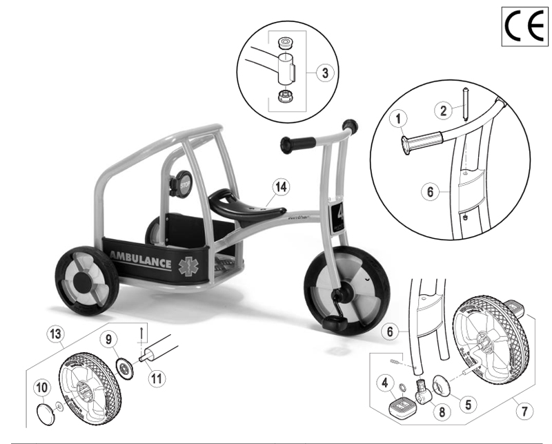 Winther Circleline Ambulance (Model No. 564) Spare Parts
