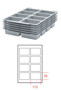 Gratnells Tray Inserts - 8 Section Insert (Pack of 6)