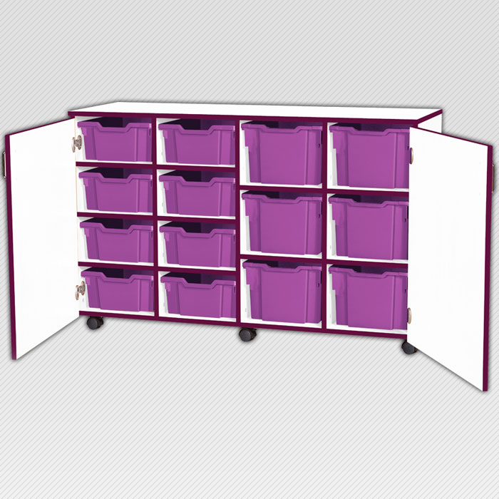 Jaz Storage Range - Quad Width Cupboard With Variety Trays