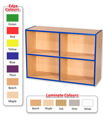 KubbyKurve Library Two Tier 2+2 Shelf Unit