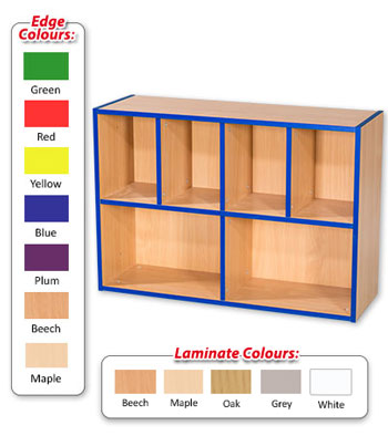 KubbyKurve Library Two Tier 4+2 Shelf Unit