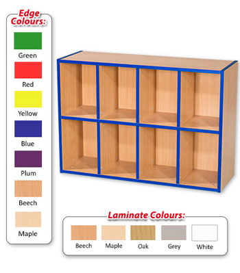 KubbyKurve Library Two Tier 4+4 Shelf Unit