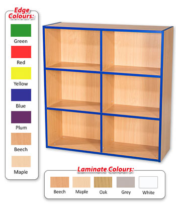 KubbyKurve Library Three Tier 2+2+2 Shelf Unit