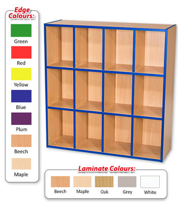 KubbyKurve Library Three Tier 4+4+4 Shelf Unit