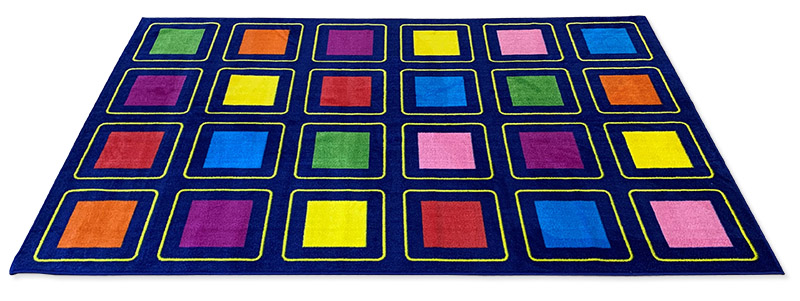 KinderColour Squares Placement Carpet 3 x 2 metre