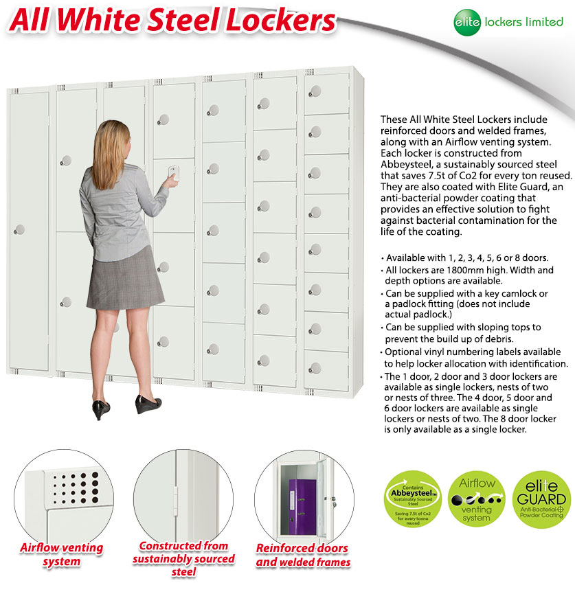 All White Steel Lockers fragment