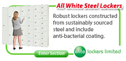 All White Steel Lockers