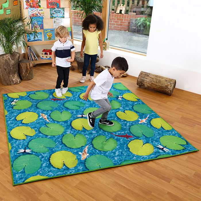 Back To Nature Grass And Lily Pads Double Sided Carpet - 2m Diameter