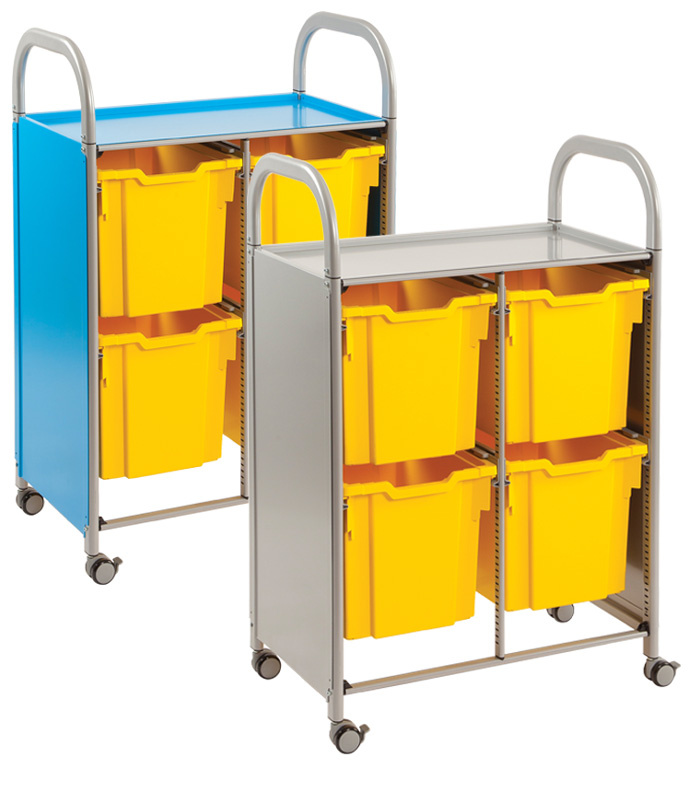 Callero® Double Width Storage Trolley With 4 Jumbo Trays