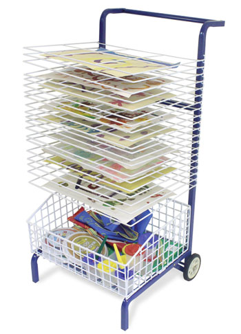 Mobile 20 Shelf Drying Rack with Storage