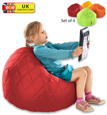 Quilted Outdoor Beanbags - Set of 4