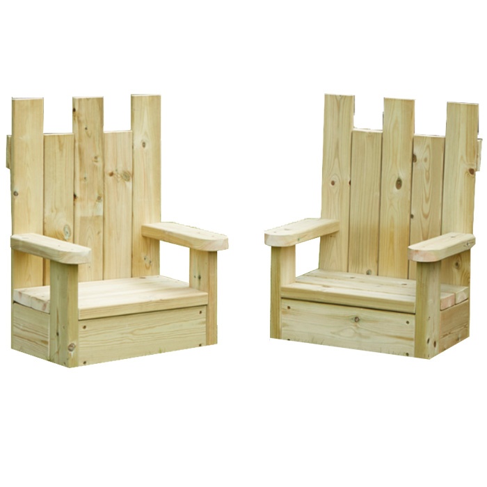 Outdoor Wooden Thrones - Set Of 2