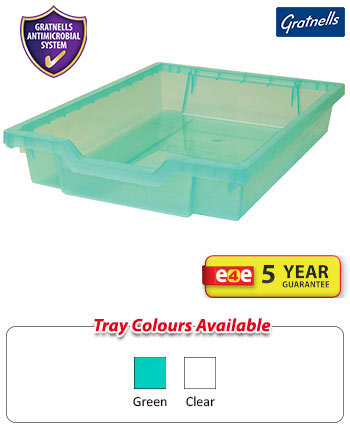 Gratnells Antimicrobial BioCote Compact Shallow Trays - Pack Of 12