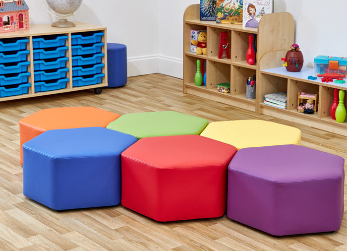 Acorn Early Years Large Hexagon Foam Seats - (Set of Six) Acorn Early Years Large Hexagon Foam Seats - (Set of Six)