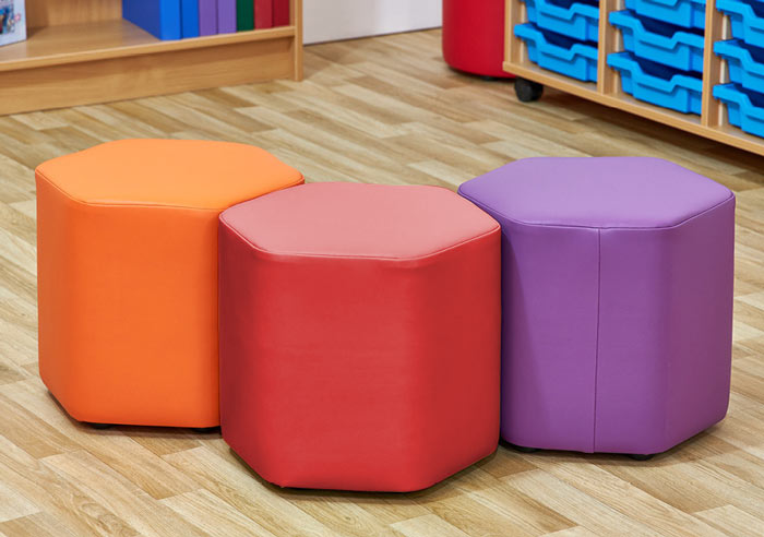 Acorn Primary Mini Hexagon Seats - (Set of Three)