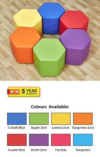 Acorn Primary Mini Hexagon Foam Seats - (Set of Six)