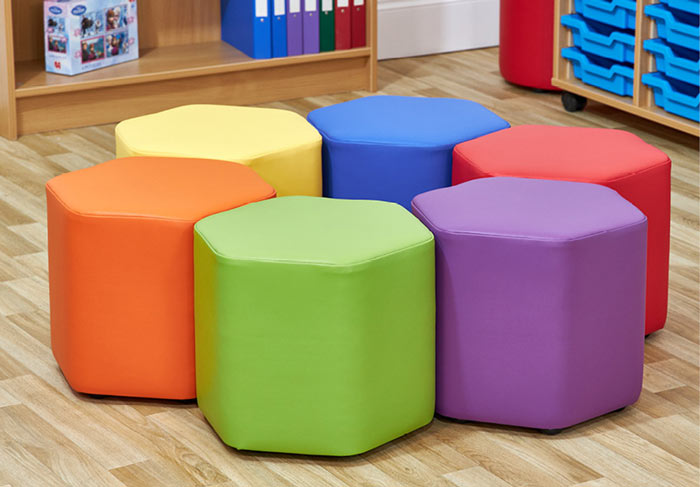 Acorn Early Years Mini Hexagon Foam Seats - (Set of Six)