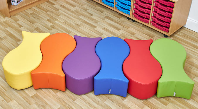 Acorn Primary Fish Foam Seats - Set of Six