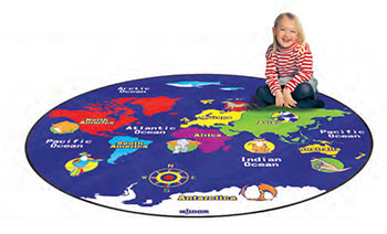 World Map Carpet - 2.4m x 2m