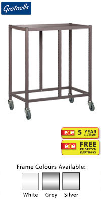 Gratnells Science Range - Under Bench Height Empty Double Column Trolley - 735mm (holds 10 shallow trays or equivalent)