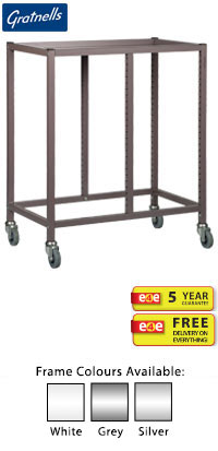 Gratnells Science Range - Bench Height Empty Double Column Trolley - 860mm (holds 12 shallow trays or equivalent)